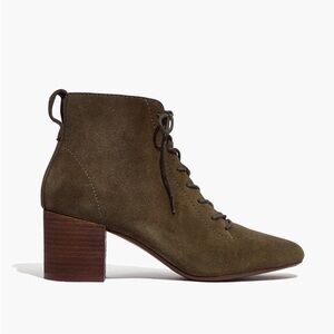 Madewell Emilia Laceup Boot Suede Green